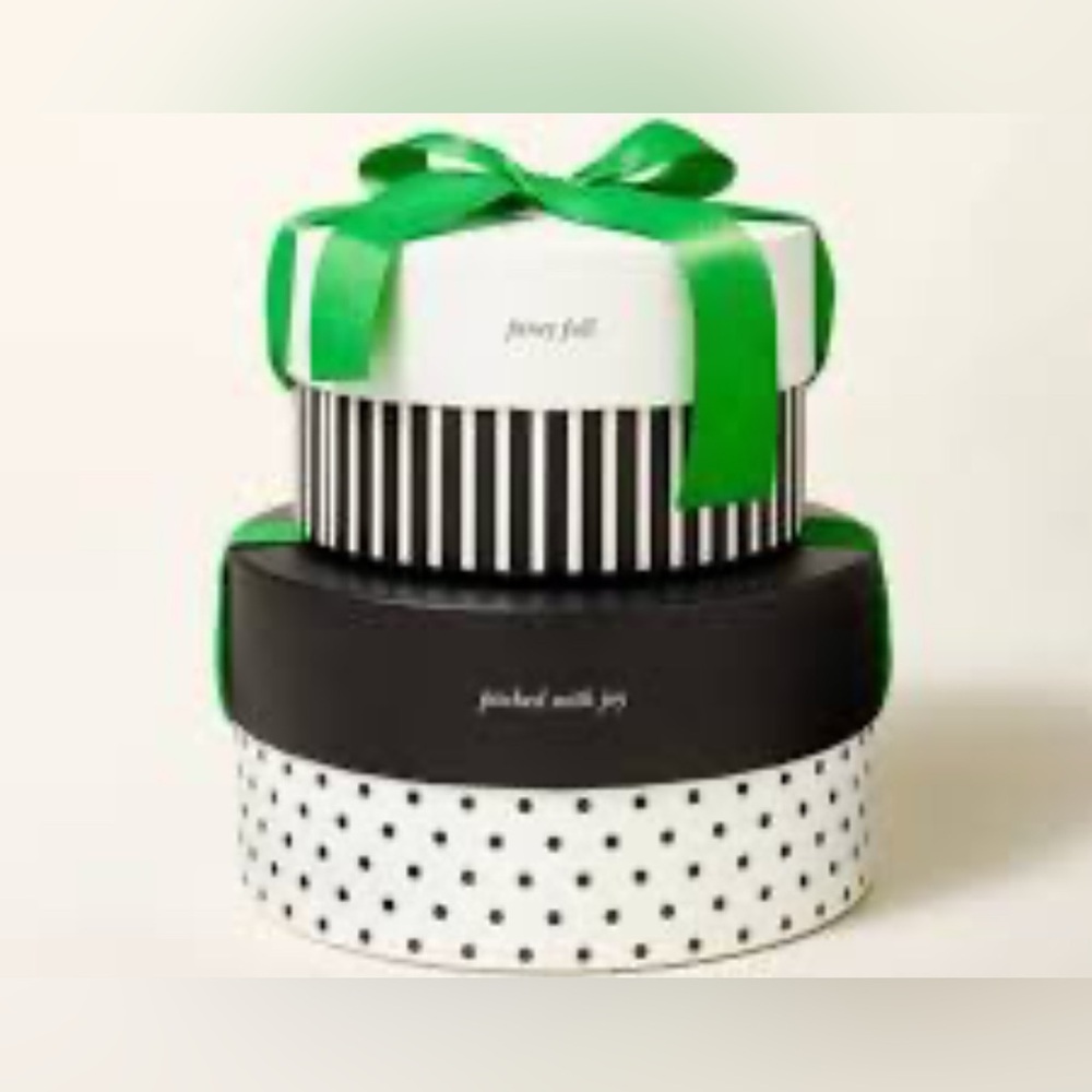 Kate Spade x Target 2pk Polka Dot/Stripe Round Gift Boxes